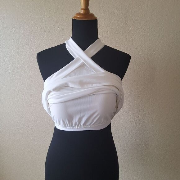 Soft Surroundings Halter Tank Knit Top XS White New - Picture 3 of 7